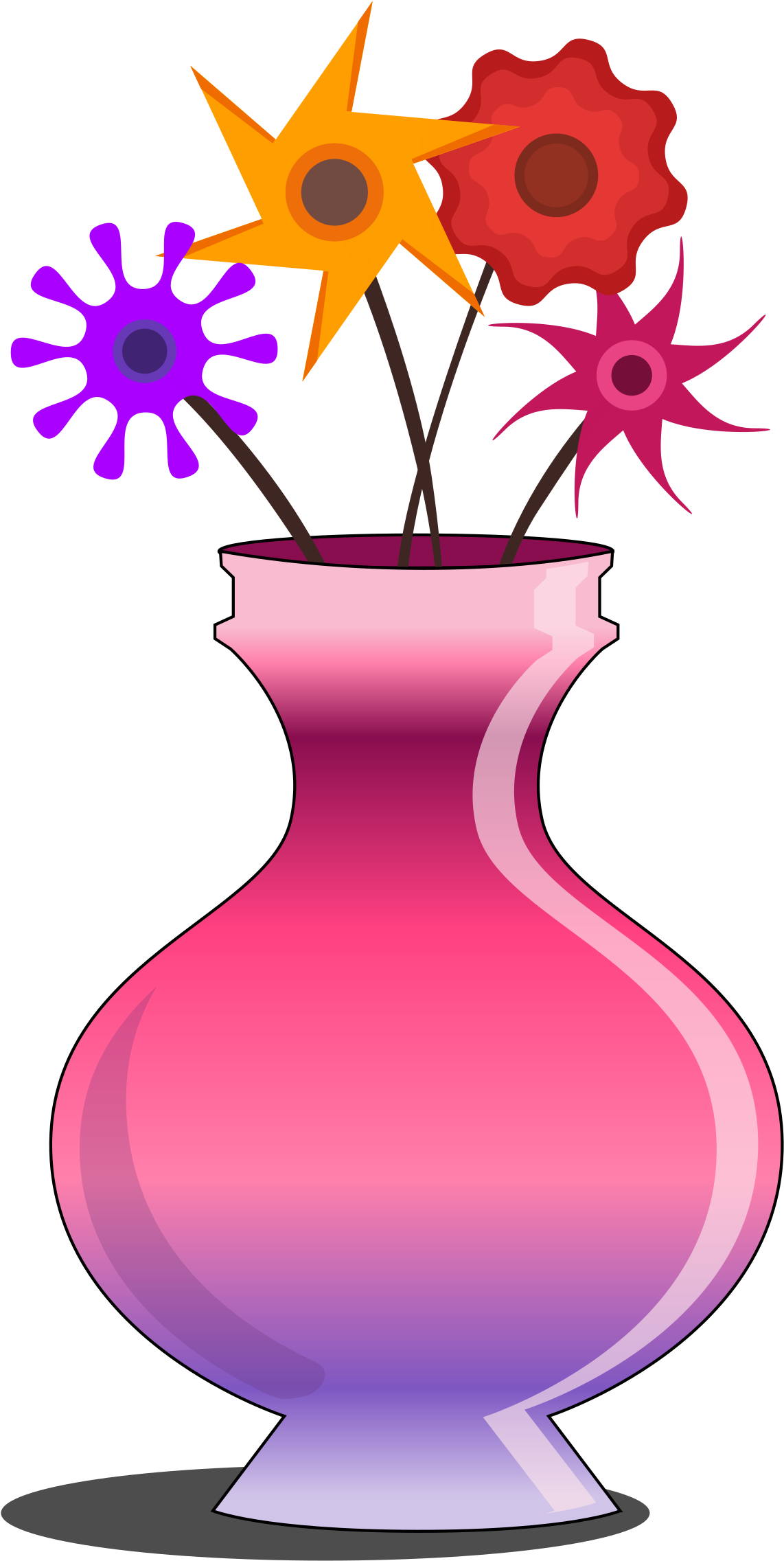 This Free Icons Png Design Of Flower Vase Pink With - Clip Art Vase (1205x2400)