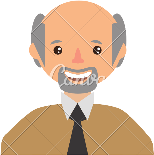 Old Man Avatar Profile Icon - Vector Graphics (800x800)