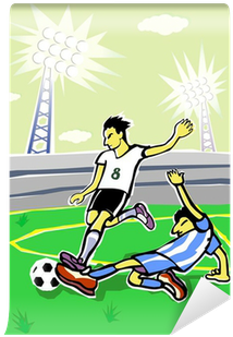 Soccer Players Cartoon - Drawing (400x400)