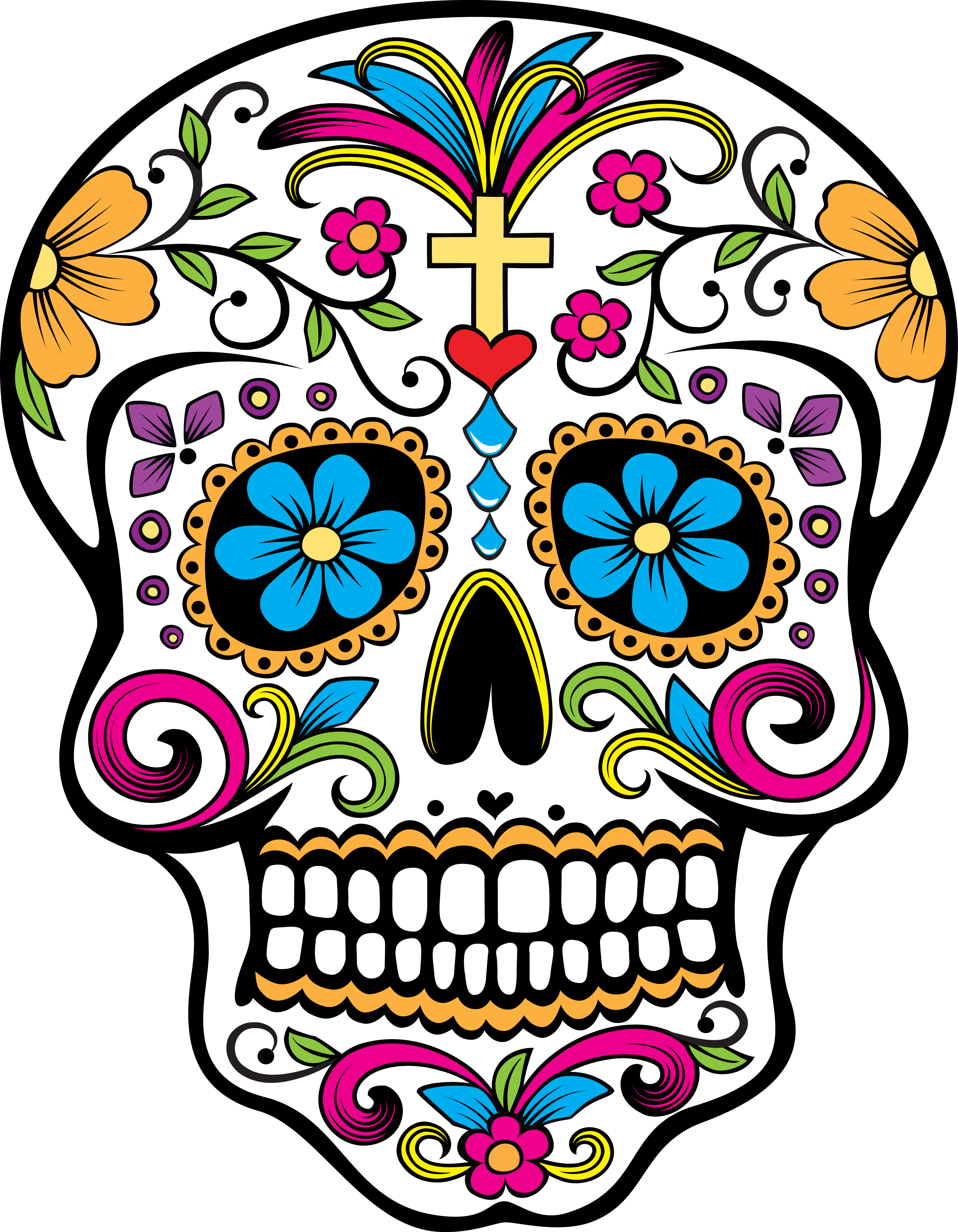 Calavera Day Of The Dead Skull October 31 Clip Art - Calavera Day Of The Dead Skull October 31 Clip Art (2917x3750)