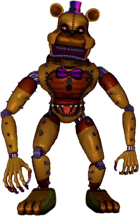 Monster Fredbear By Therealboreddrawer - Fnaf Nightmare Fredbear And Monster Rat (603x857)