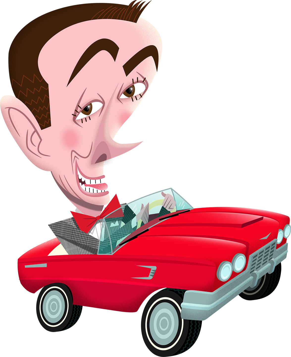 Here's My Pee Wee Herman Illustration About His Upcoming - Cartoon (1176x1440)