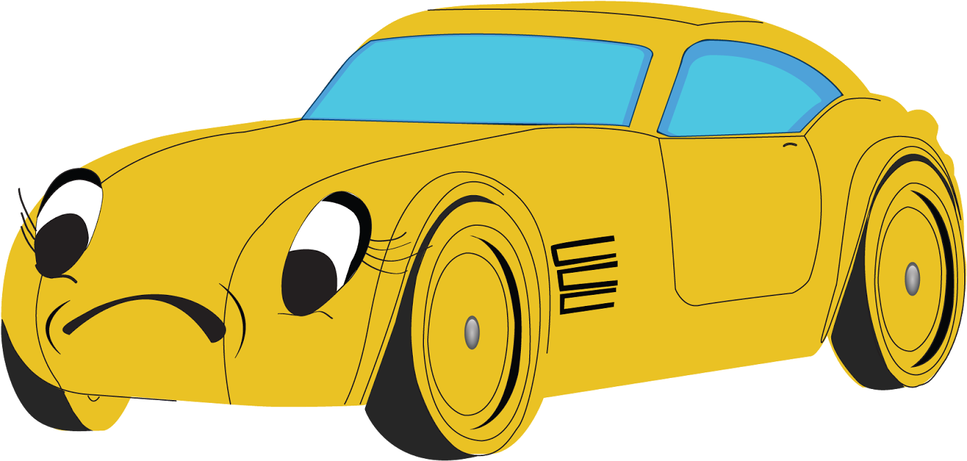 Sad Car - Sad Yellow Cartoon Cars (1600x1600)