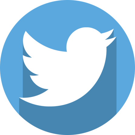 Facebook Circle Twitter Circle - Twitter Logo Round Png (445x445)