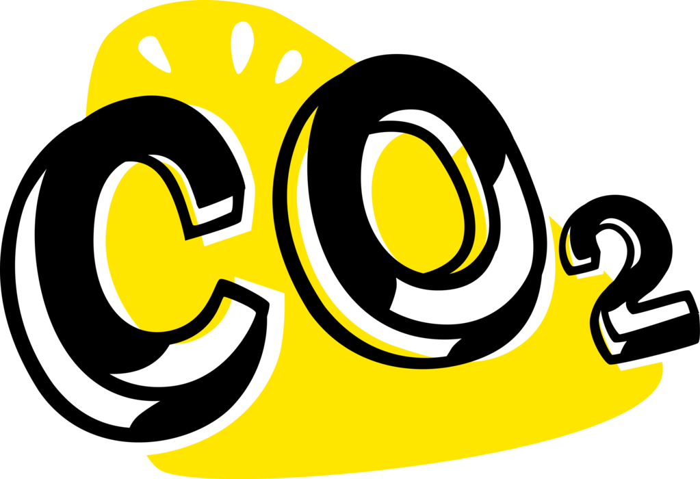 Vector Illustration Of Carbon Dioxide Chemical Formula - Circle (1023x700)