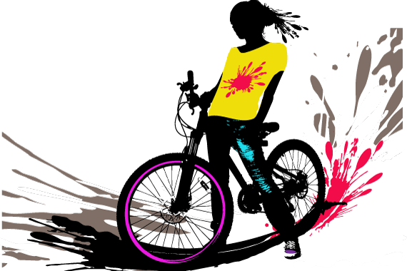 Girl Mountain Bike Silhouette (570x380)
