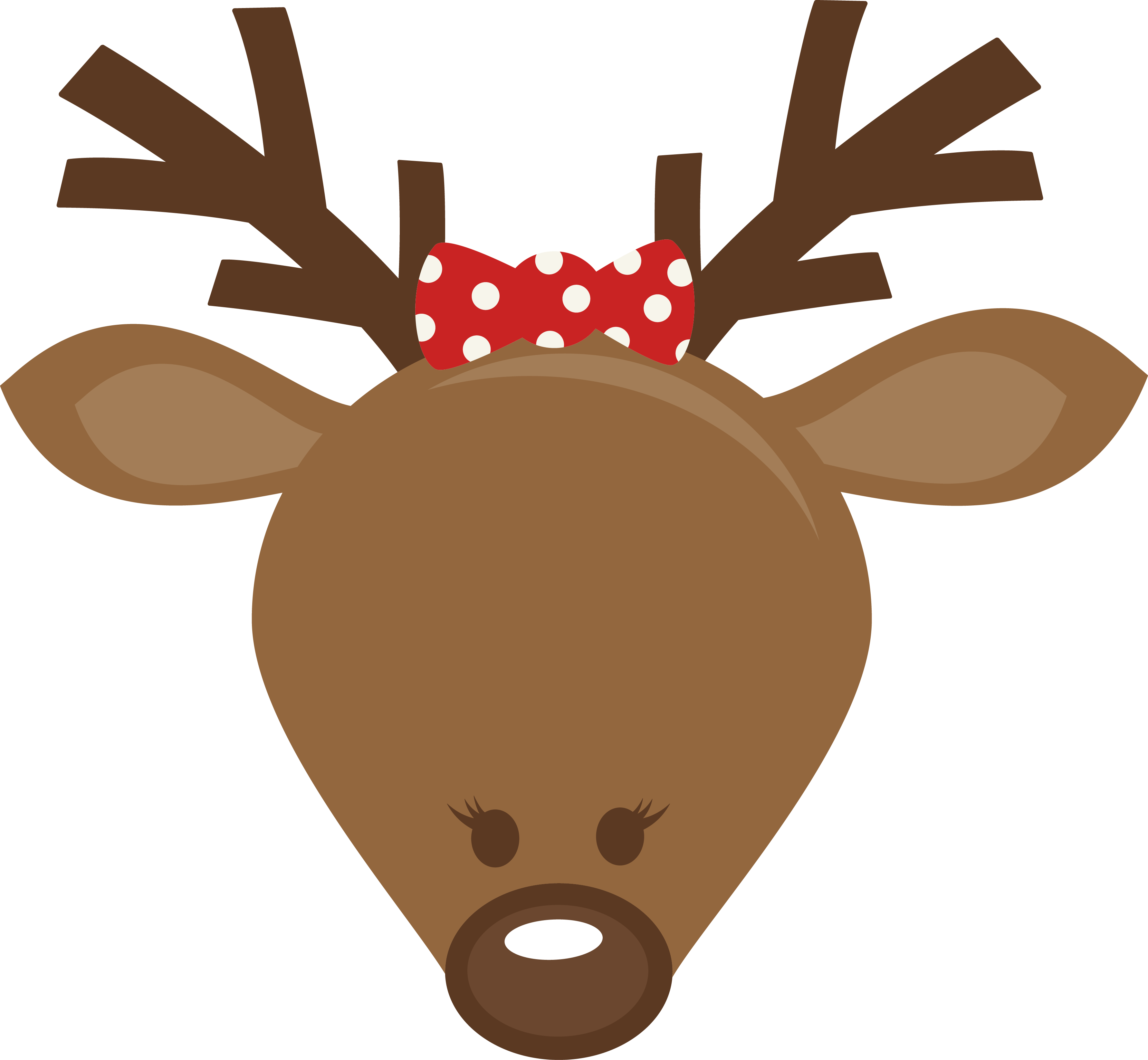 Mkc Cute Girl Reindeer Head Svg - Reindeer Transparent (3564x3291)