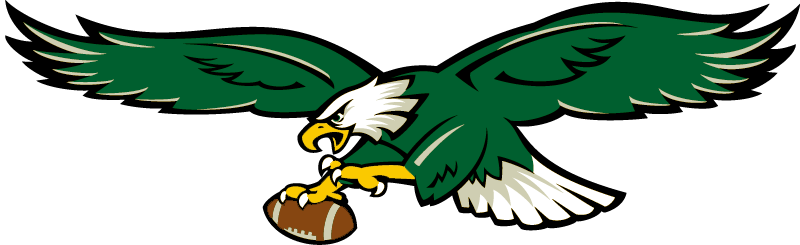 Kelly Green, Yellow Beak/legs - Philadelphia Eagles Full Logo (800x245)