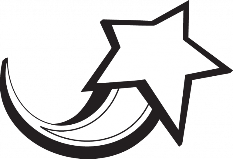 Shooting Star Clipart Black And White Shooting Star - Angel Tube Station (768x523)