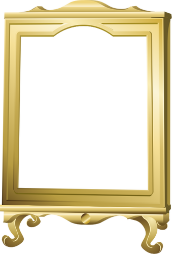 Vector Graphics Of Freestanding Mirror With Wooden - Wood Photo Frame Transparent Png (339x500)