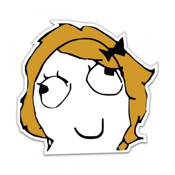 Happy Derpina Meme Shaped Sticker Unixstickers Derpina - Derpina Meme Png (600x600)