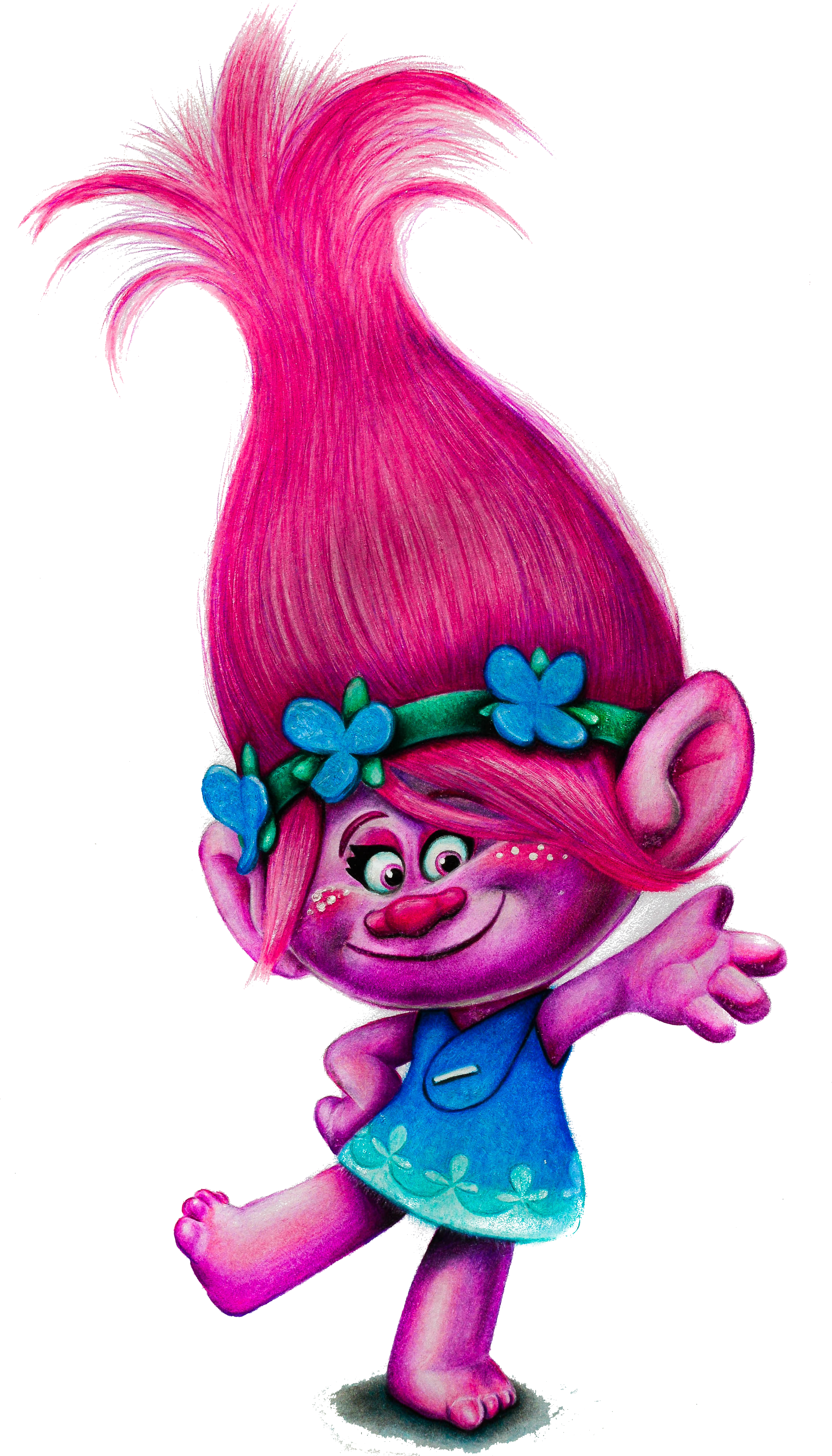 Trolls Party Birthday Poppy - Troll Pelicula Personajes - (2683x3897) Png C...