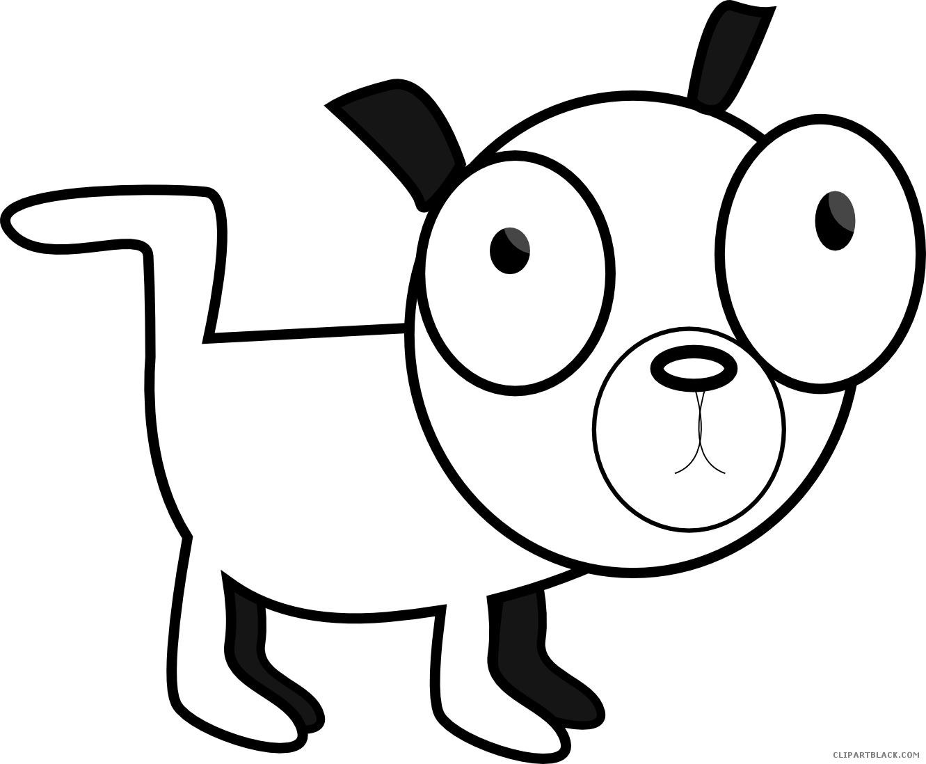 Black And White Dog Animal Free Black White Clipart - Funny Dog Clipart Black And White (1331x1098)
