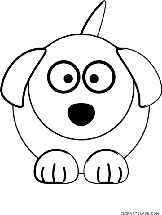 Black And White Dog Animal Free Black White Clipart - Cartoon Animals Black And White (522x700)