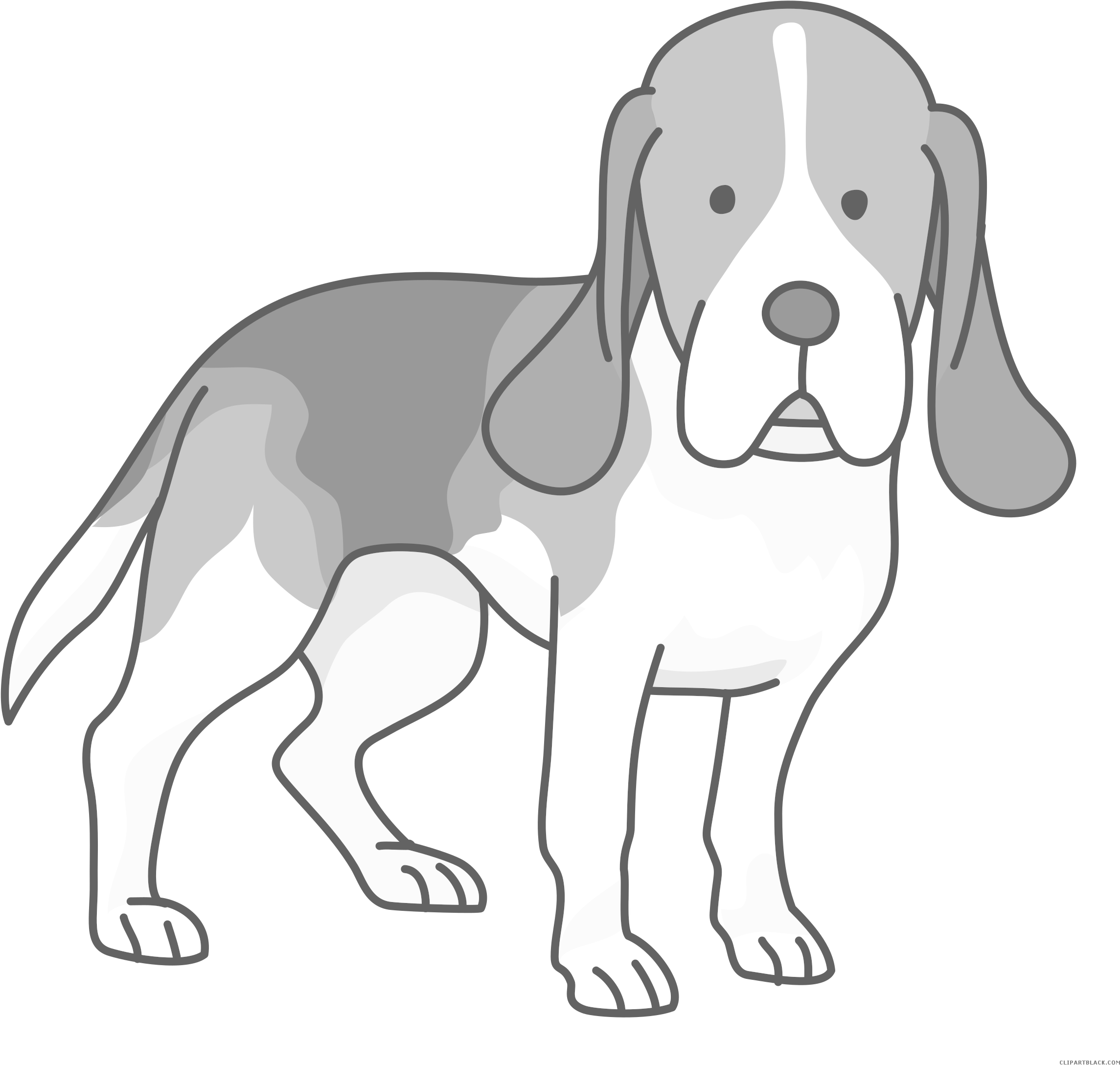 Beagle Dog Animal Free Black White Clipart Images Clipartblack - Beagle Png (2400x2400)