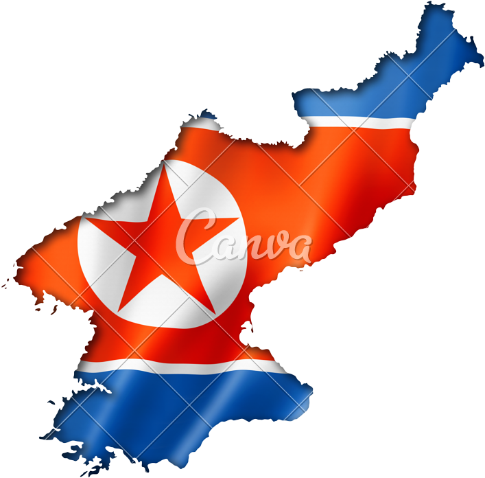 North Korean Flag Map - North Korea Map (800x800)