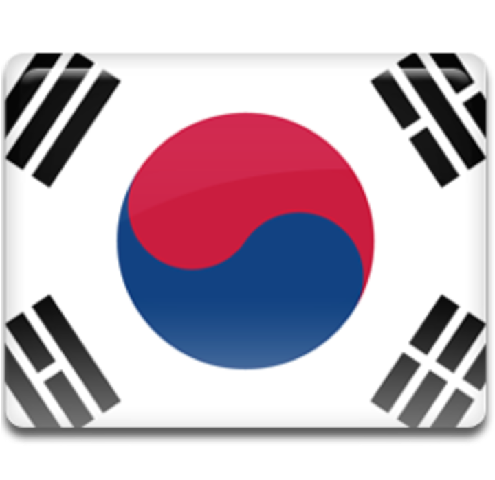 South Korea Logo - American Flag And South Korean Flag (720x720)