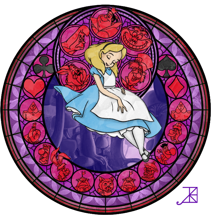 Alice By Akili-amethyst - Kingdom Hearts Stained Glass (720x720)
