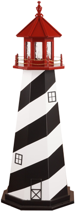 Wooden Lawn Lighthouse St Augustine - Amish Handcrafted Wood Garden Lighthouse - Oak Island (300x450)