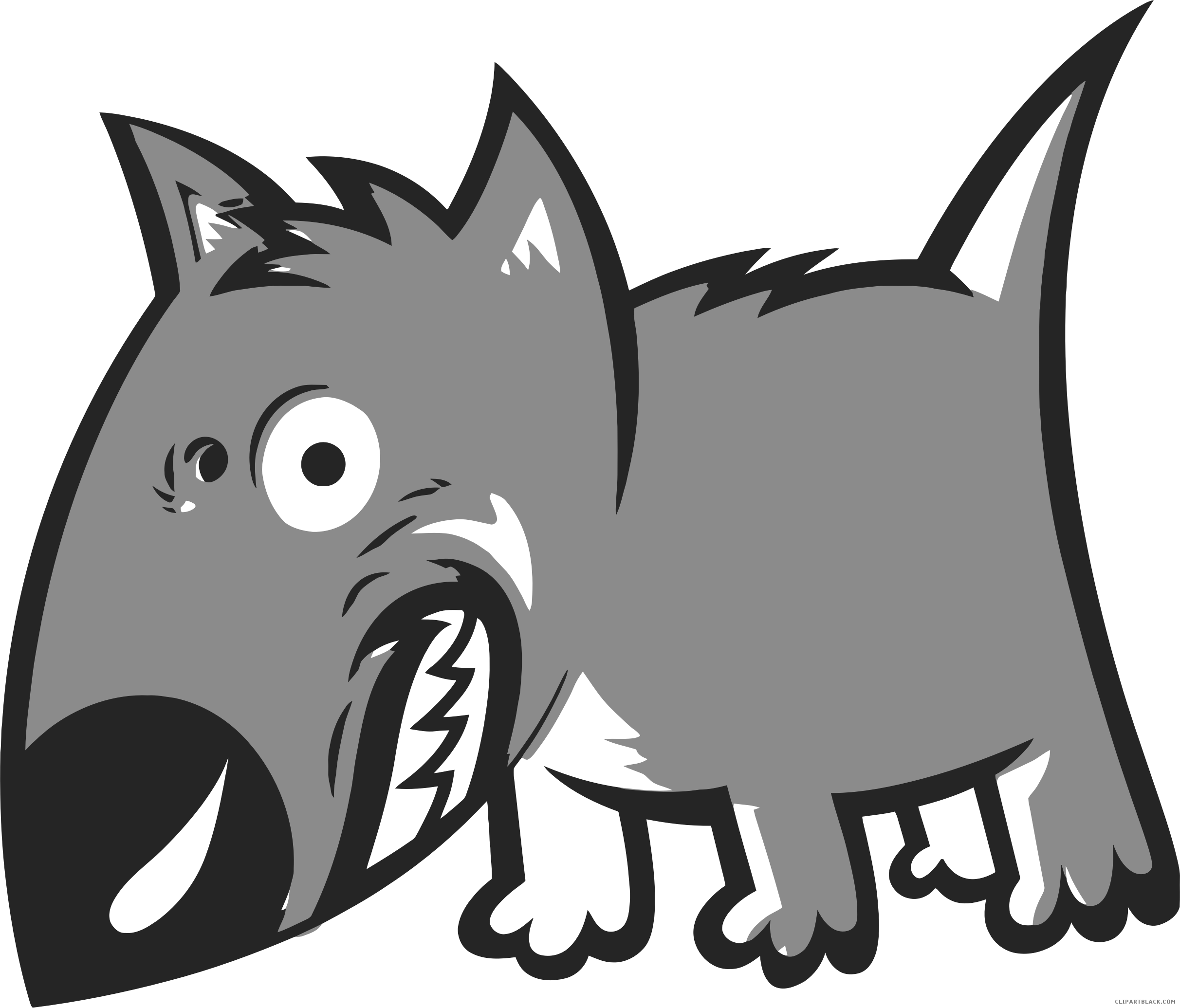 Angry Dog Animal Free Black White Clipart Images Clipartblack - Happy Father's Day Card From Dog (2424x2071)