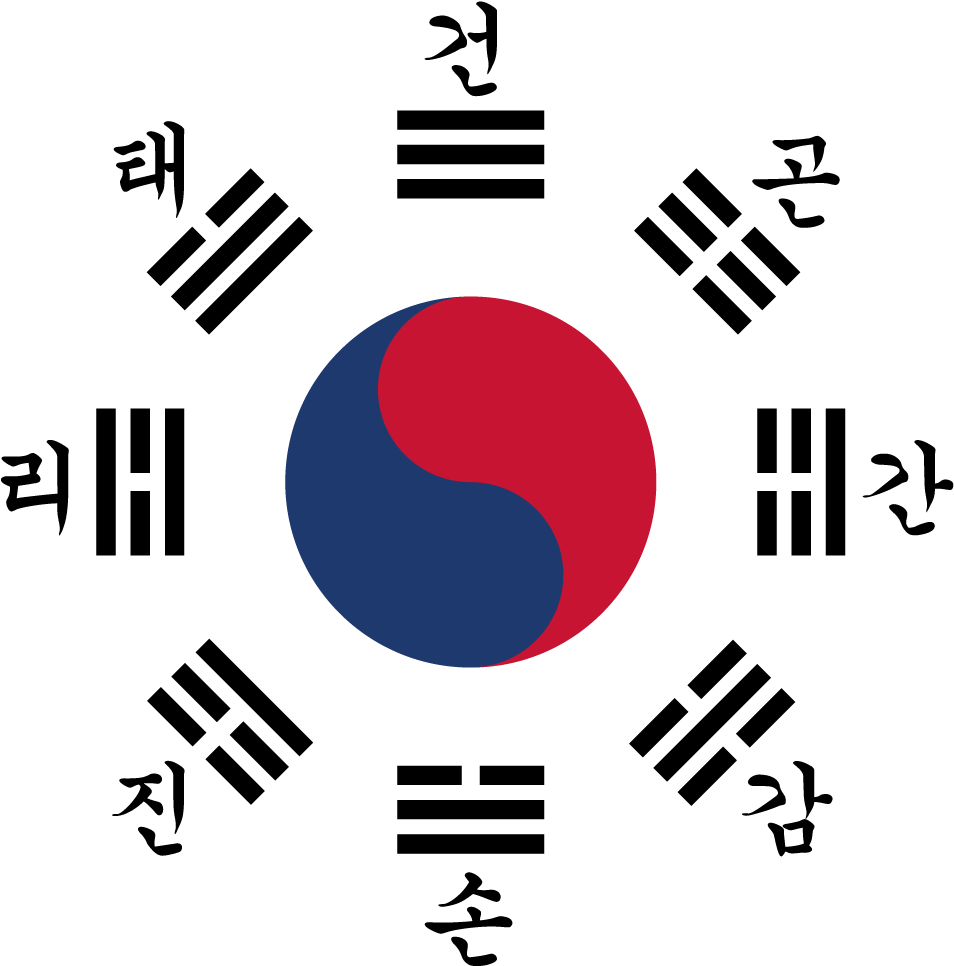 Korean Symbols - Clipart Best - Taegeuk Oh Jang Symbol (1000x1000)