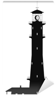 Silhouette Of Lighthouse Isolated On White Wall Mural - Bestickers Wall Vinyl Sticker Decals Mural Room Design (400x400)
