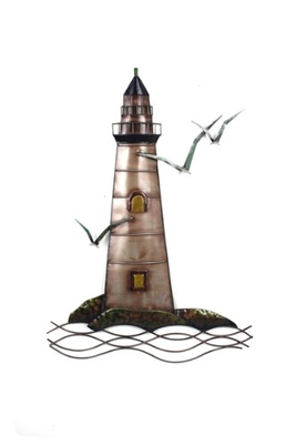 Contemporary Metal Wall Art - Lighthouse Metal Wall Art Uk (400x400)