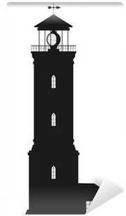 Silhouette Of Lighthouse Isolated On White Wall Mural - Lighthouse (400x400)