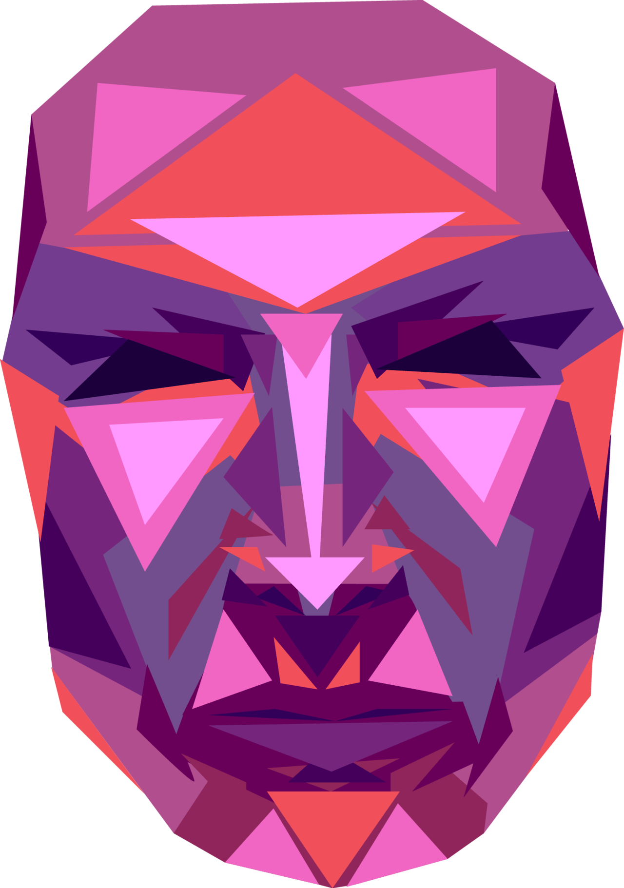 Face Geometric Triangles Vaporwave Aesthetic 80's Pink - Tumblr (1280x1822)
