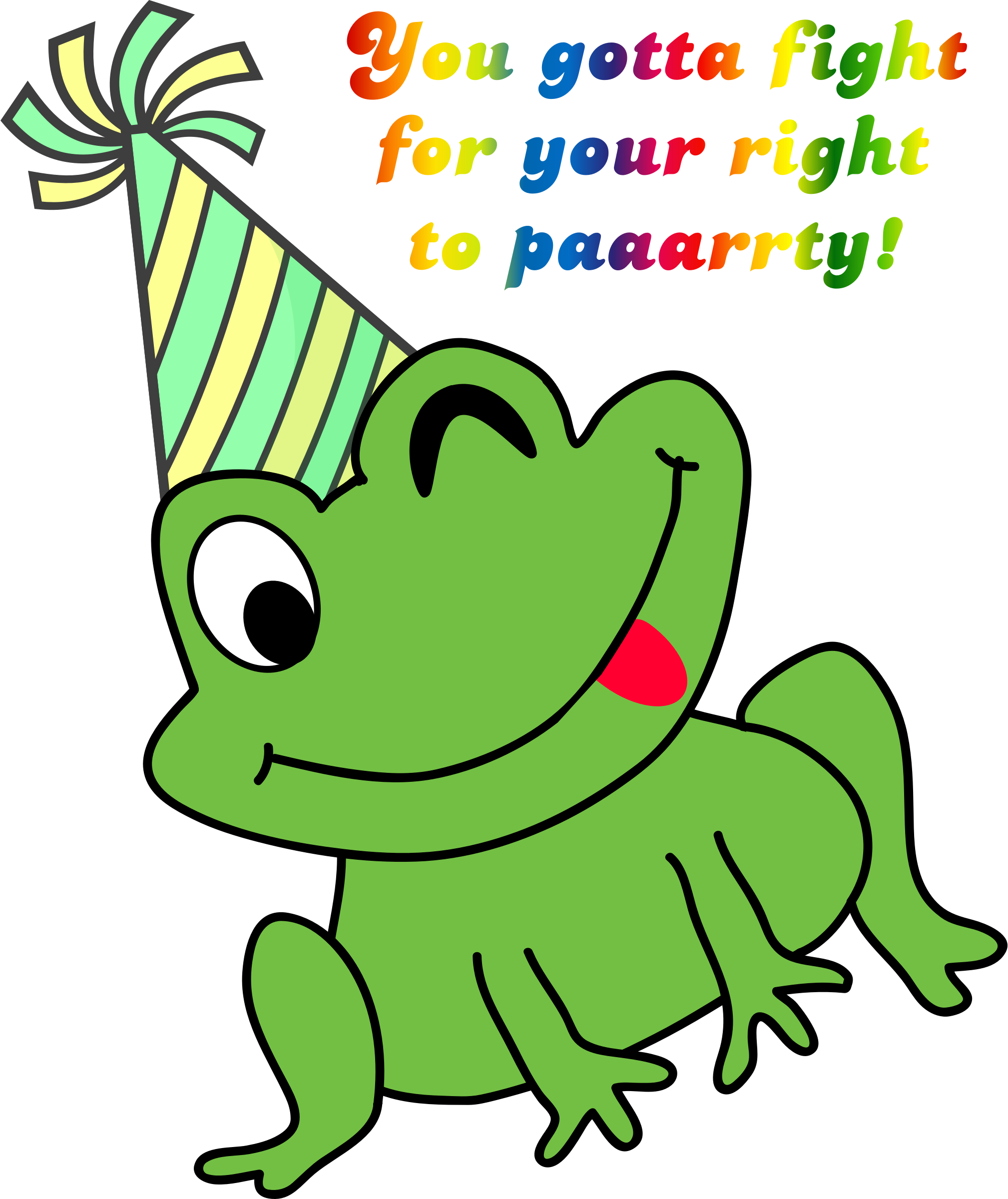 Green Frog Clipart Small Frog - Party Frog (2018x2400)