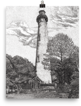 Currituck Beach Lighthouse, Outer Banks, North Carolina - Currituck Beach Lighthouse Drawing (500x500)
