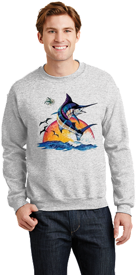 Outer Banks Sunrise Marlin Sweatshirt Deep Sea Fishing - Princess Leia / Star Wars / Sweatshirt / Boyfriend (360x540)
