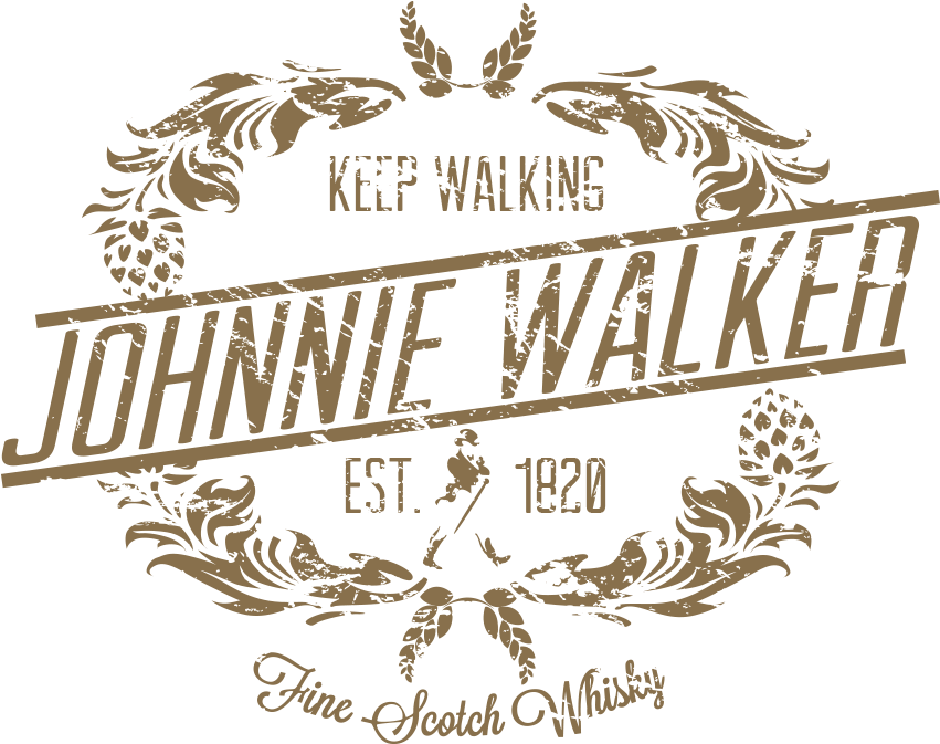 This Design Utilizes That Technique, With A Tonal Distressed - Johnnie Walker Graphic (850x732)