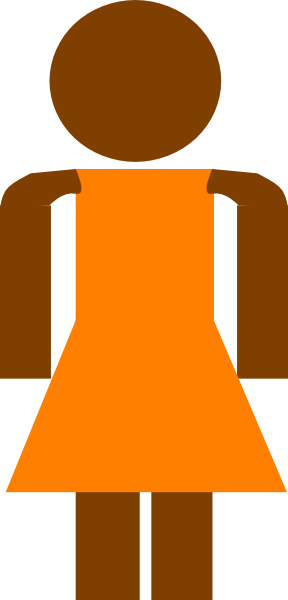 Brown & Orange Female Silhouette Clip Art - Brown & Orange Female Silhouette Clip Art (288x600)