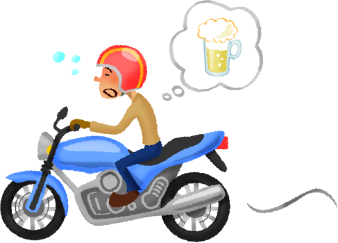 Drunk Man Riding Motorbike - Motorcycle (487x350)