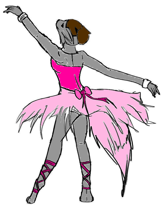 Ballerina Wolf Pink By Dragoljub234 - Illustration (677x893)