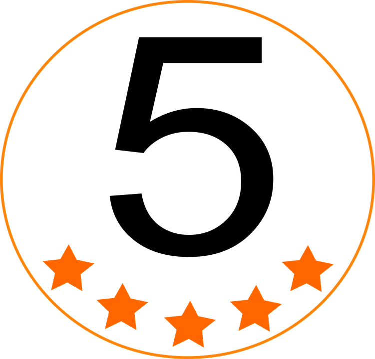 Top 5 Red Stamp Text On White Vector Clip Art - Star Rating Icon Png (751x720)