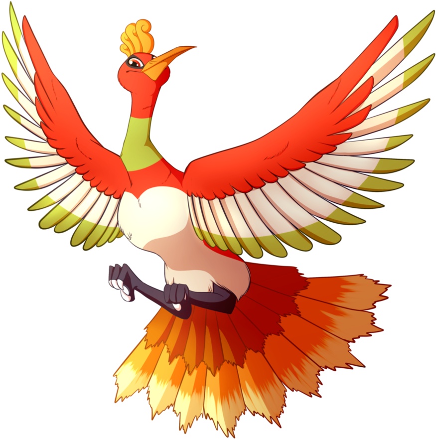 Ho Oh By Qnerdi - Pokémon (894x894)