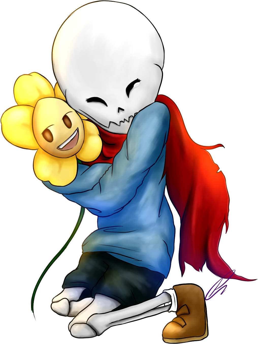 Virus Papy With Flowey [stream] By Jeyawue - Child (1126x1500)