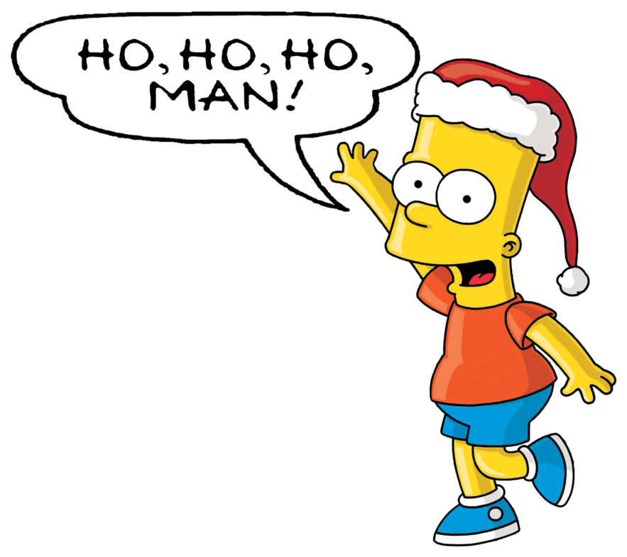Bart Ho, Ho, Ho Sticker Free Shipping - Simpson (1000x879)