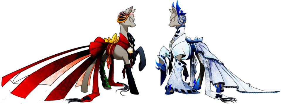 Lugia And Ho Oh's Kimonos By Dormin Kanna - Lugia And Ho Oh Human (1023x358)