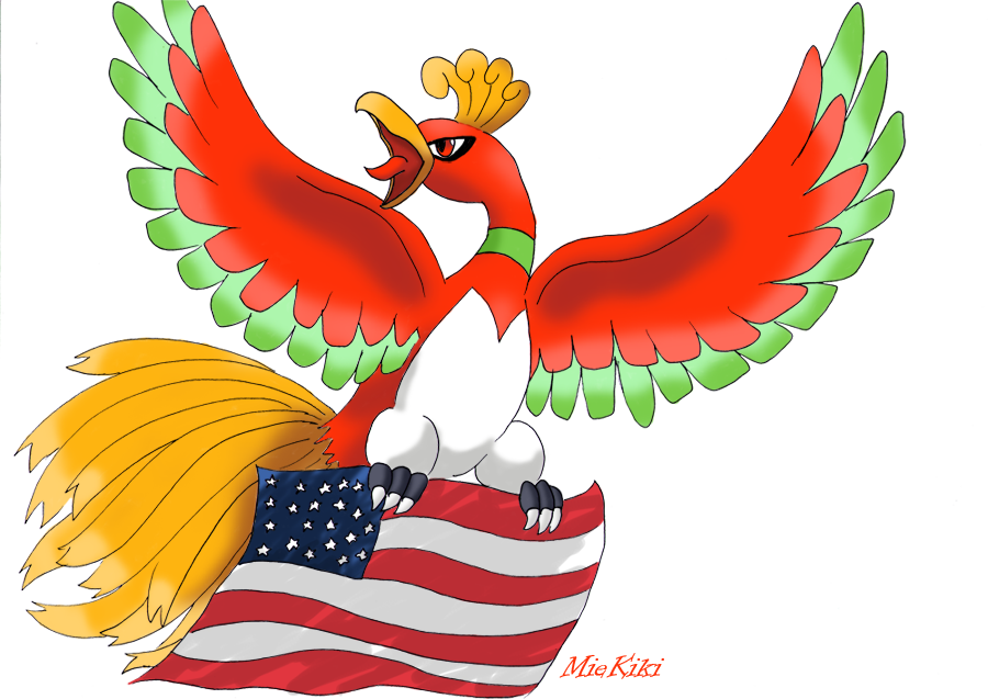 American Ho-oh By Miekiki - Cartoon (900x637)