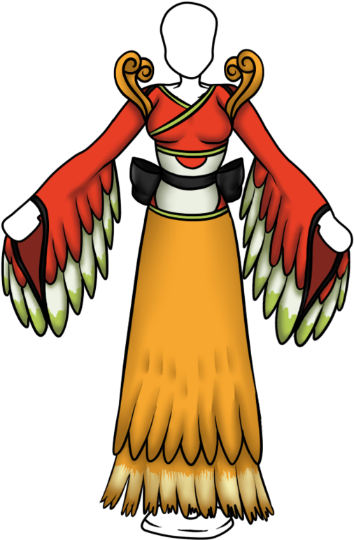 Ho-oh Dress By Calibaby11001 - Illustration (894x894)