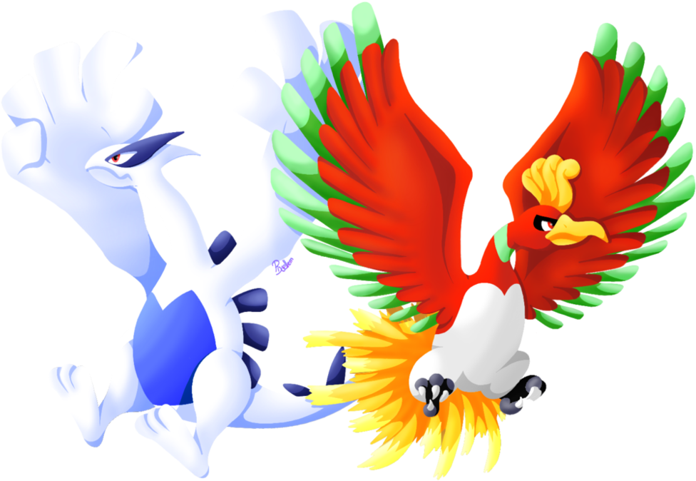 Ho-oh And Lugia By Pixellem - Ho Oh And Lugia (999x799)