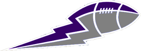 Football Clipart Purple - Lightning Football (600x264)