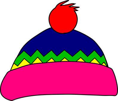Hat, Wool, Winter, Warm, Pink, Blue, Red - Winter Hat Clipart (396x340)