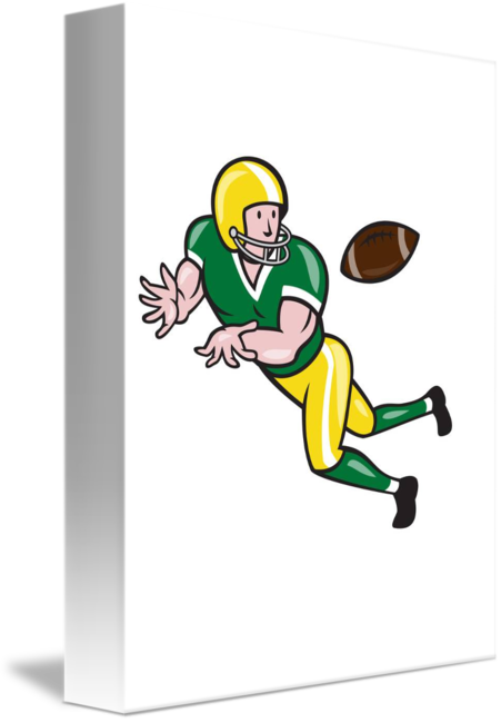American Football Wide Receiver Catch Ball Cartoon - Wide Receiver (451x650)