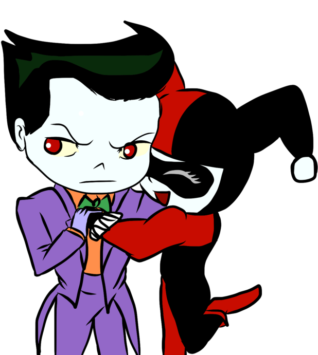 Chibi Joker X Harley By Coolcourtney - Drawing (1024x768)