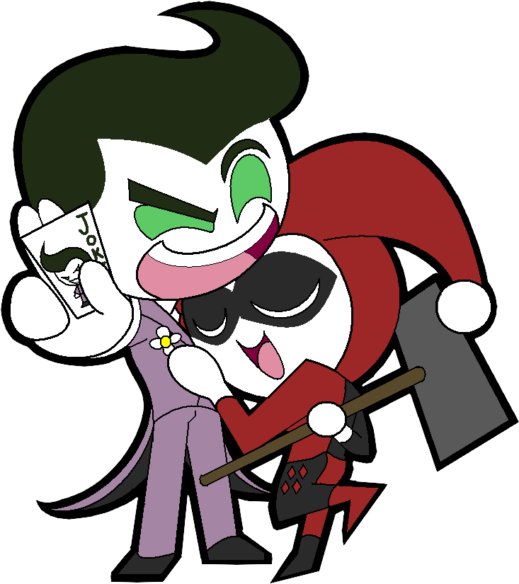 Chibi Joker And Harley Quiin - Joker Y Harley Quinn Chibi (752x840)