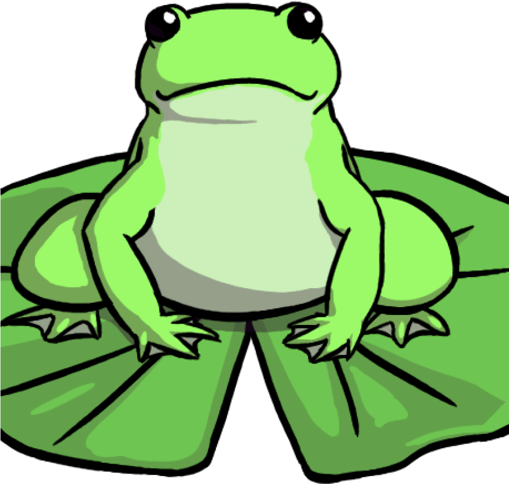 Lily Pad Clipart Image Of Frog On Lily Pad Clipart - Frog On Lily Pad Drawing (1024x1024)